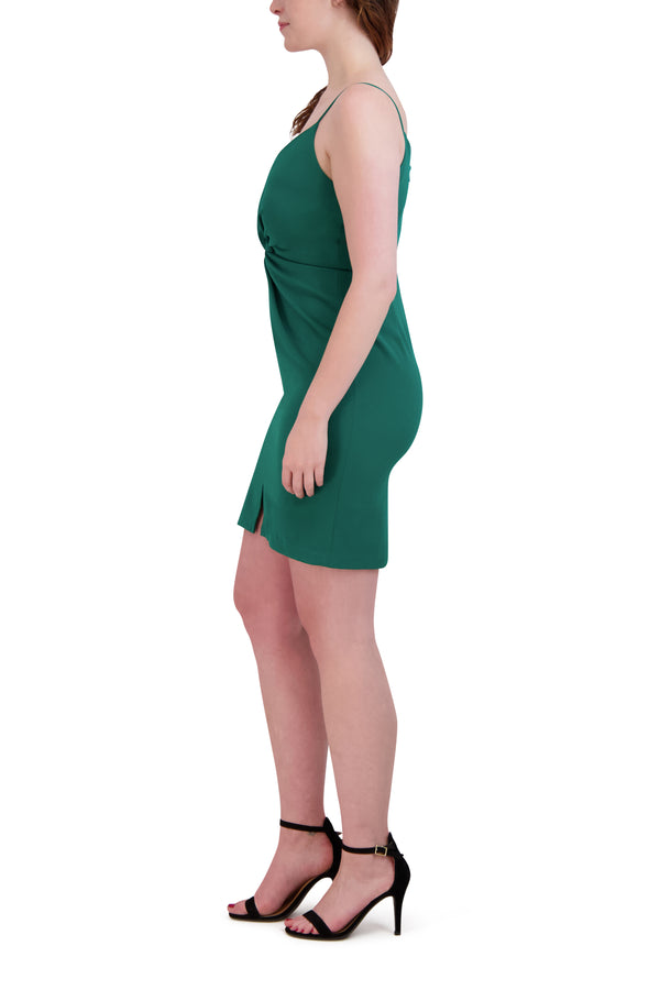 Julia Jordan Sleeveless Knotted Short Dress Emerald