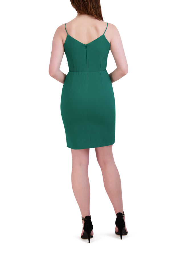 Julia Jordan Sleeveless Knotted Short Dress Emerald