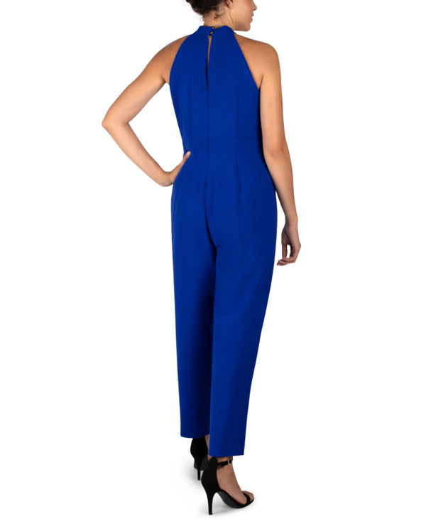 Julia Jordan SLEEVELESS MOCK NECK HALTER JUMPSUIT COBALT 2