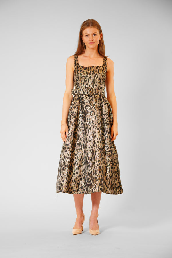 julia jordan SLVLESS GOWN W SCOOP-NECKLINE BLACK MULTI