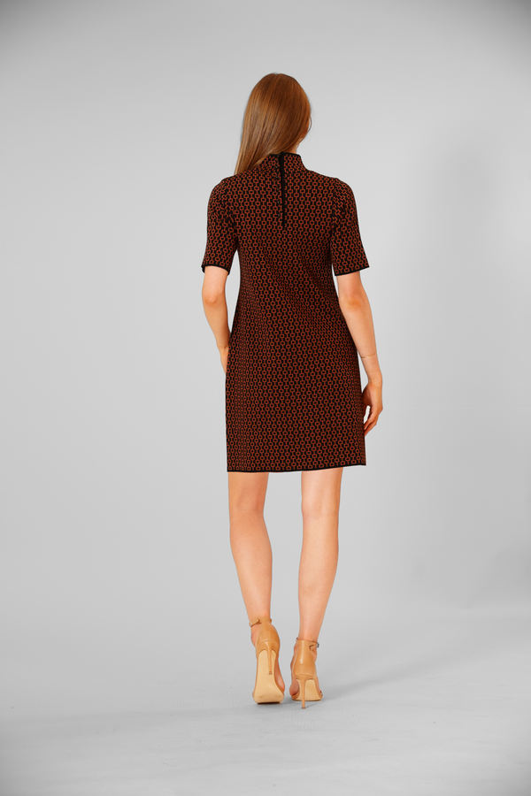 Julia Jordan SWEATER SHORT SLV DRESS W/ BUTTONS DETAILS BLACK MULTI