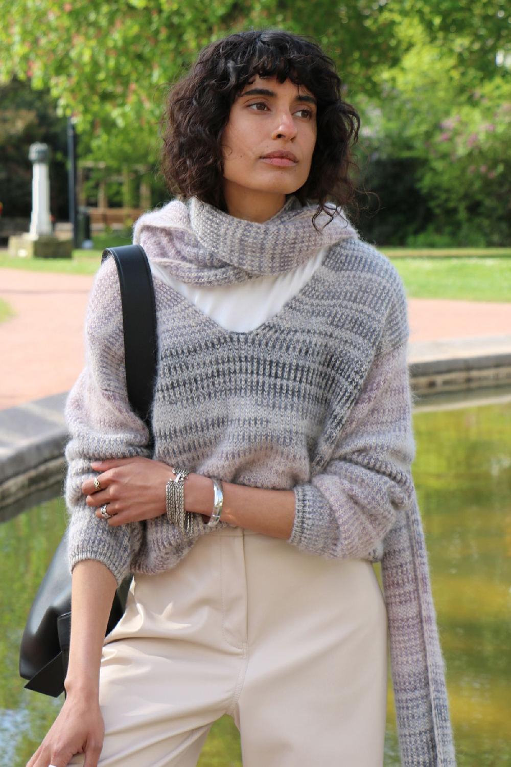 julia june pullover Patina multi grey