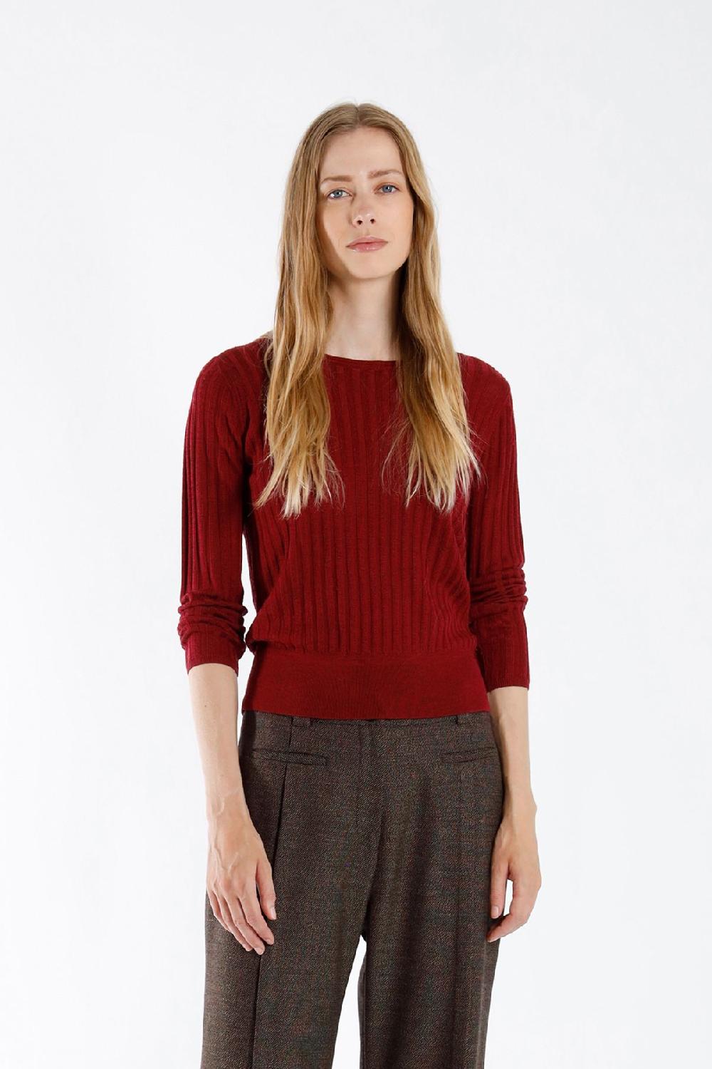 Julia June Pullover Work Burgundy