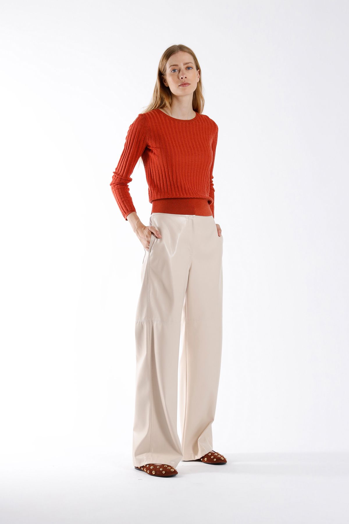 Julia June Trousers Liso ECRU