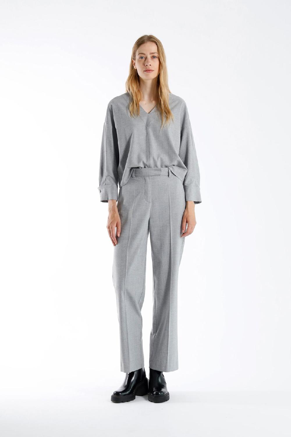 Julia June Trousers Lonzell Light Grey Melange