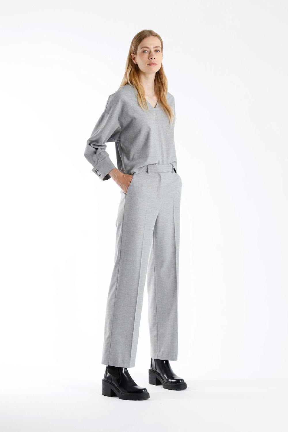 Julia June Trousers Lonzell Light Grey Melange
