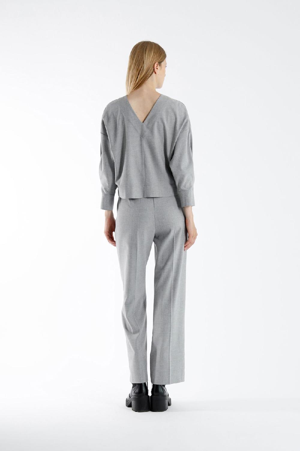 Julia June Trousers Lonzell Light Grey Melange