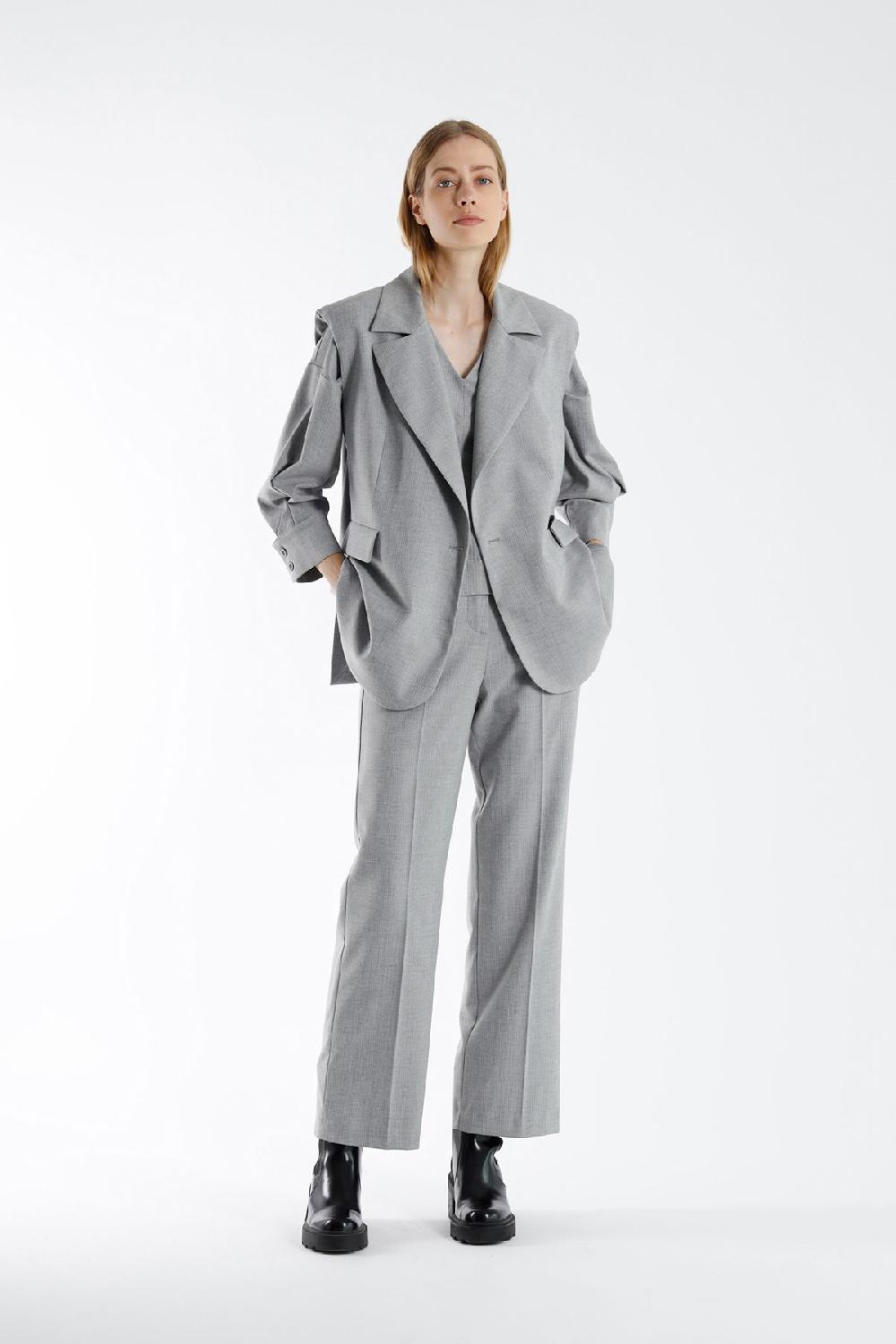 julia june trousers Lonzell light grey melange