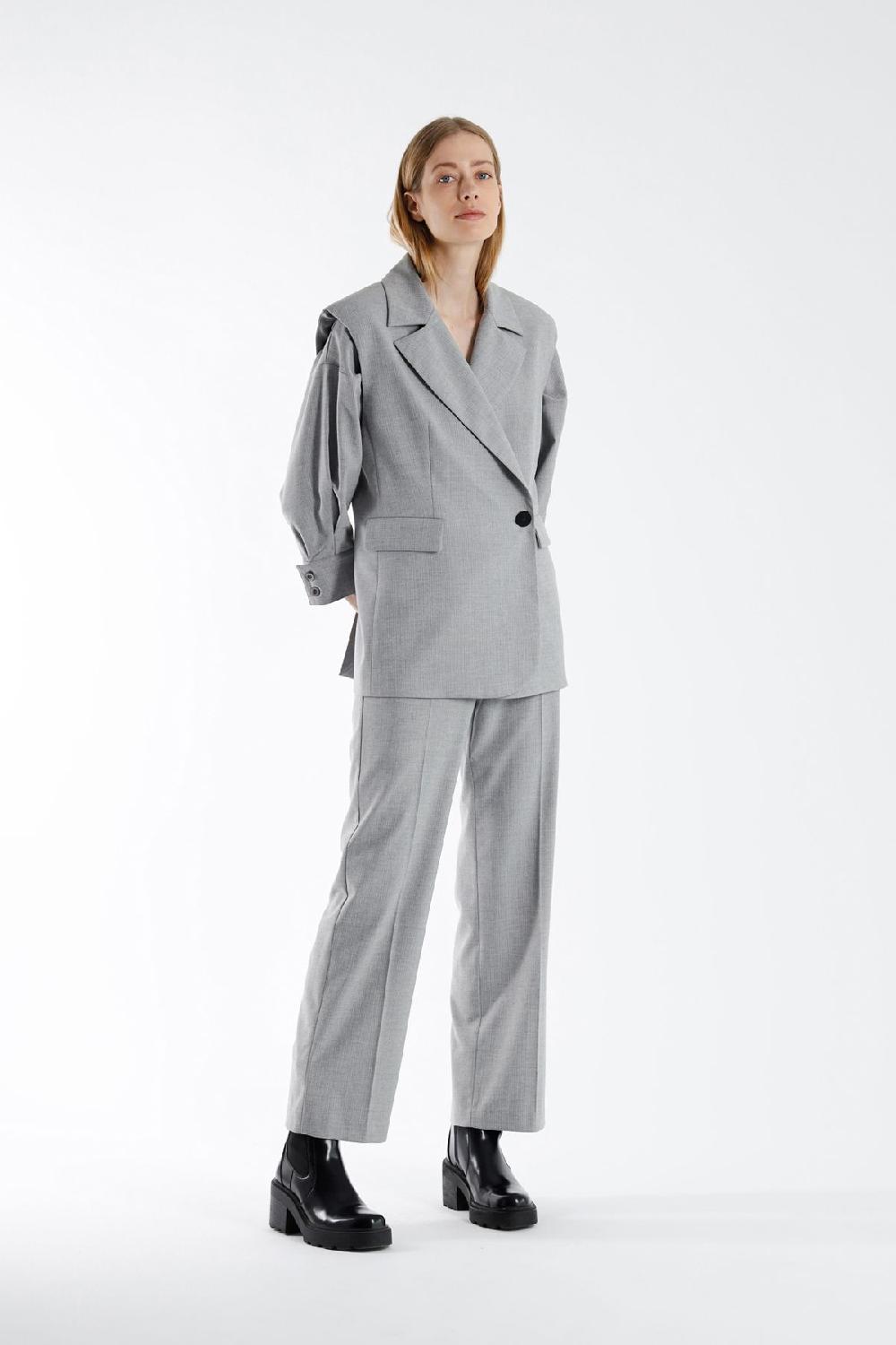 Julia June Sleeveless Jacket Lenoir Light Grey Melange