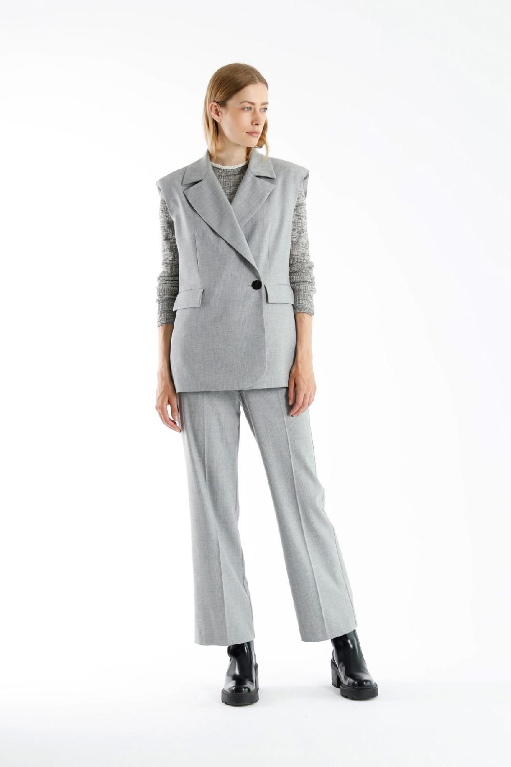 julia june sleeveless jacket Lenoir light grey melange