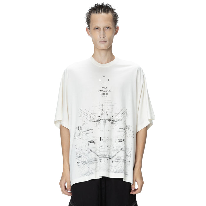 Julius 907CPM2 Off White / Europa Graphic Oversized T-Shirt