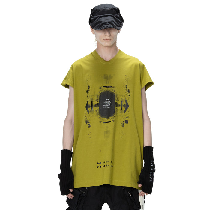 Julius 907CPM3 Acid Green / Europa Graphic Sleeveless T-Shirt