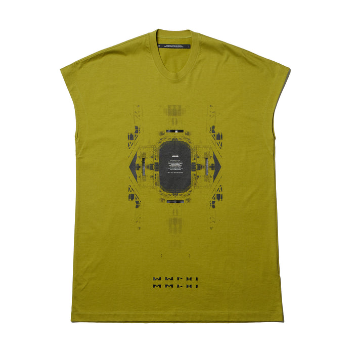 julius 907CPM3 Acid Green / Europa Graphic Sleeveless T-Shirt
