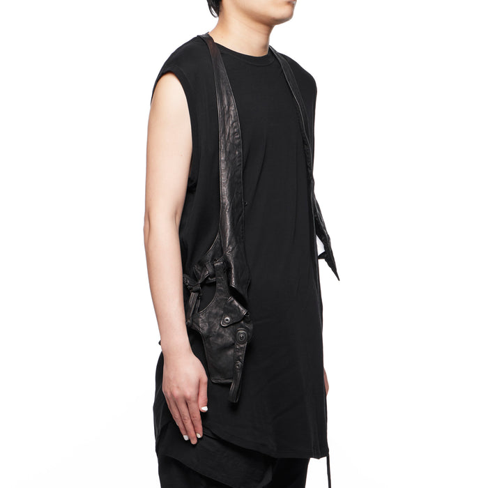 Julius 778VEM1 Black / Leather Holster Vest