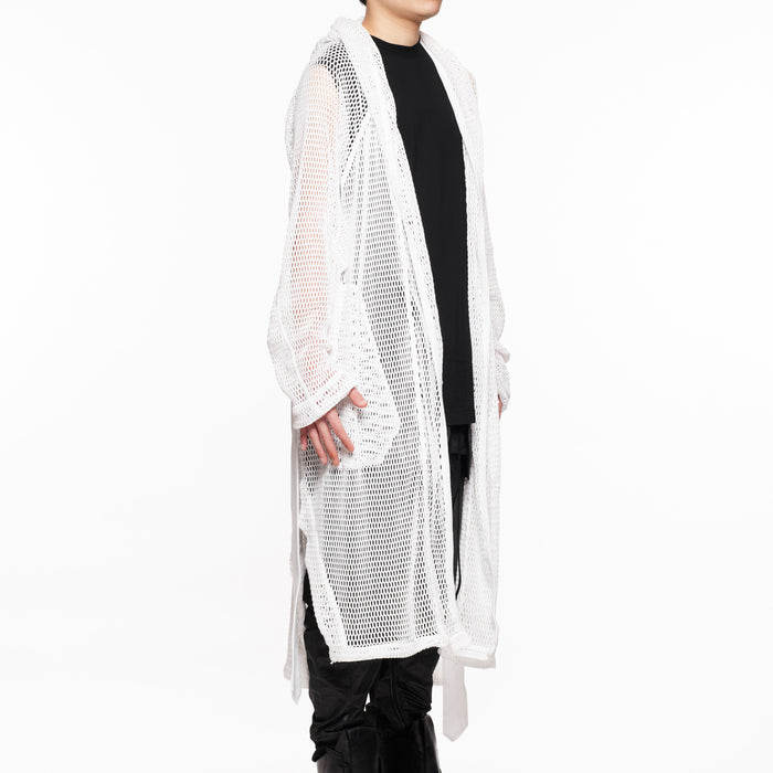 Julius 818KNM2 White / Mesh Hooded Robe