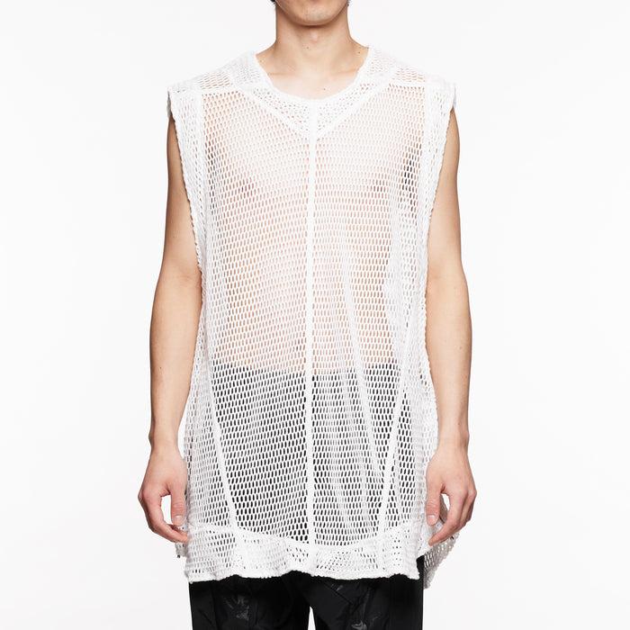 Julius 818KNM6 White / Mesh Seamed Vest