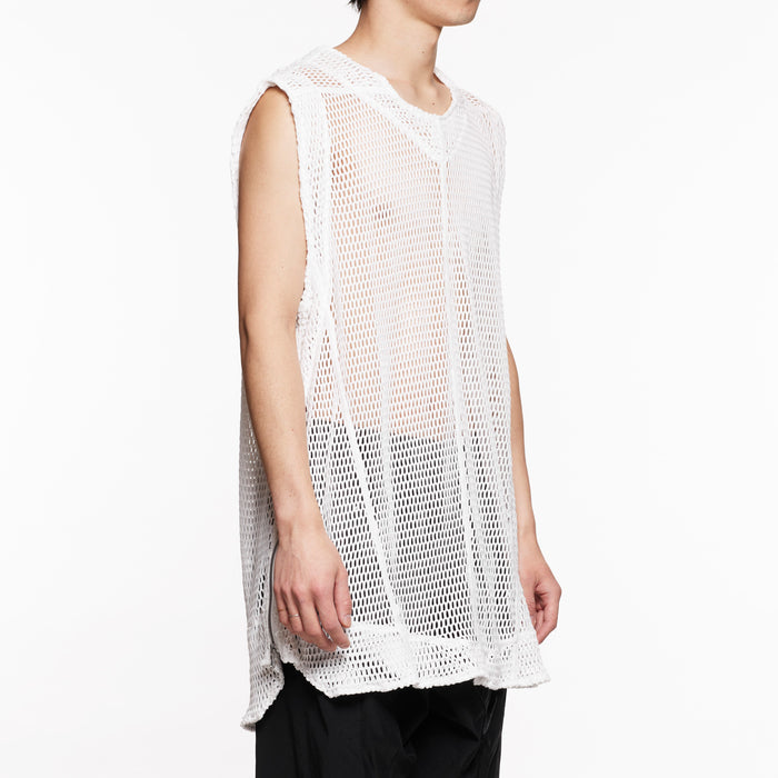 Julius 818KNM6 White / Mesh Seamed Vest