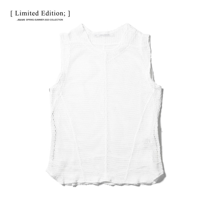 julius 818KNM6 White / Mesh Seamed Vest