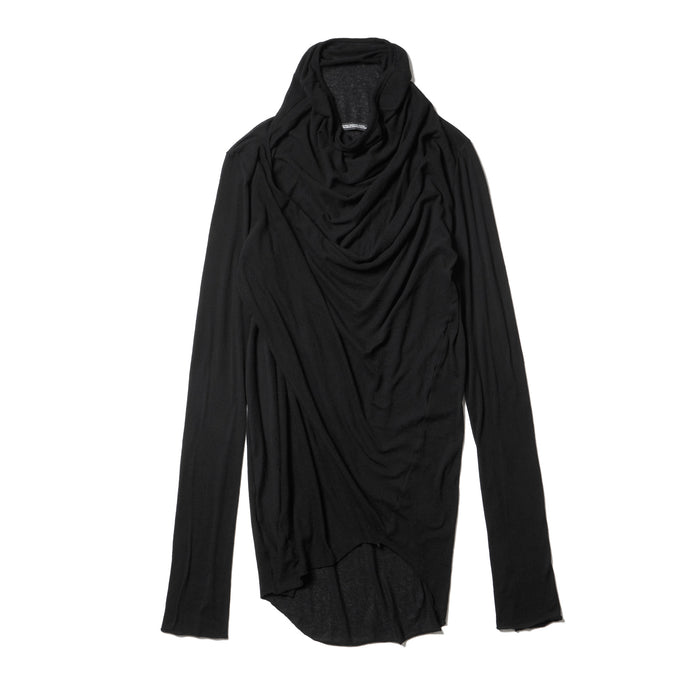 julius 917CUM5 Black / Cowl Neck Drape Top