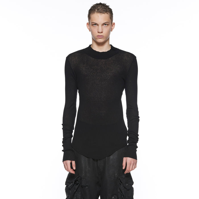 Julius 917CUM6 Black / High Neck Skinny Top