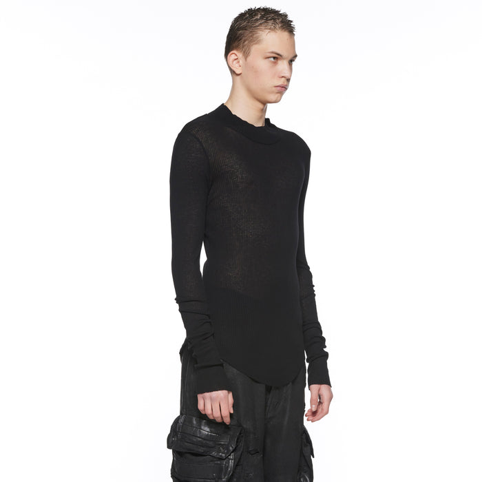 Julius 917CUM6 Black / High Neck Skinny Top