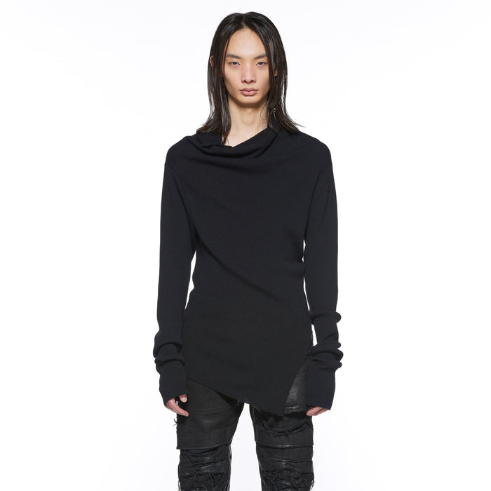 Julius 917KNM2 Black / Cowl Neck Knit Top