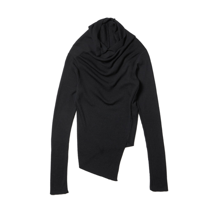 julius 917KNM2 Black / Cowl Neck Knit Top
