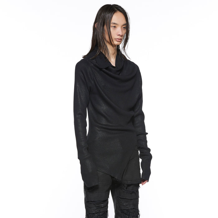 Julius 917KNM2-C Black / Cowl Neck Knit Top