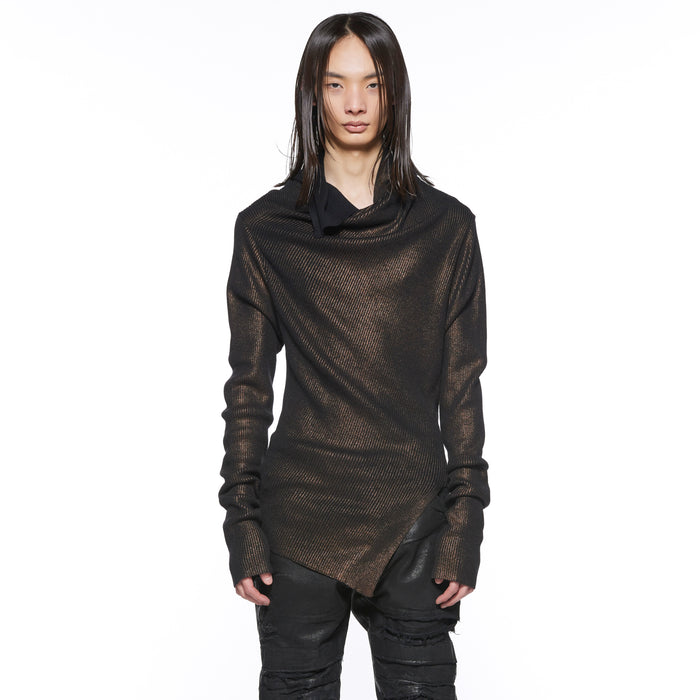 Julius 917KNM2-C Dark Brown / Cowl Neck Knit Top