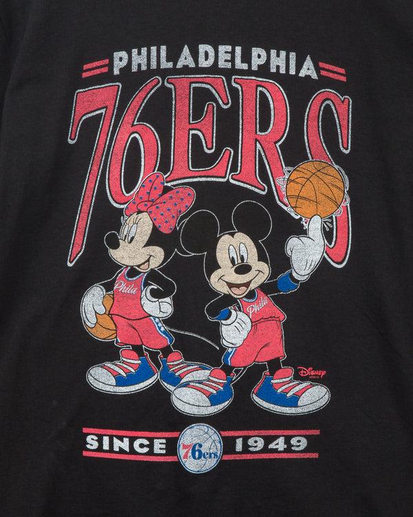 Junk Food Clothing 76ers Mickey Minnie Duo Tee Black