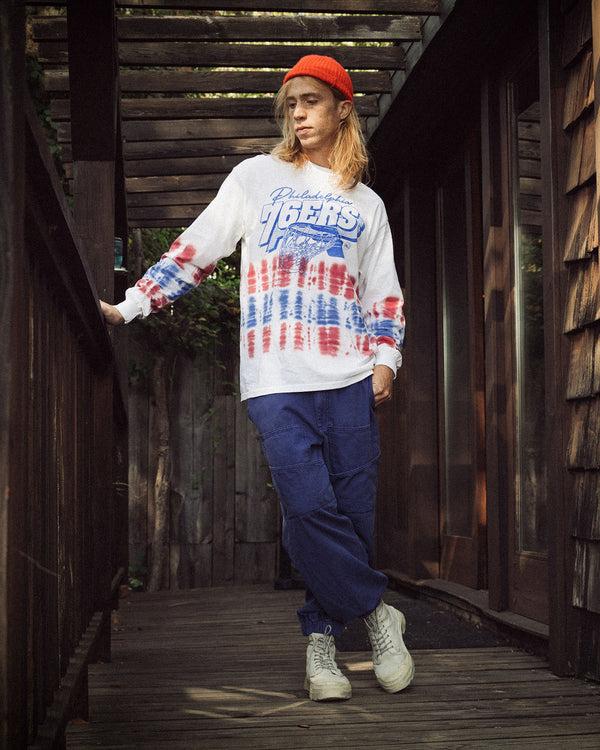 Junk Food Clothing 76ers Tie Dye Long Sleeve Tie Dye