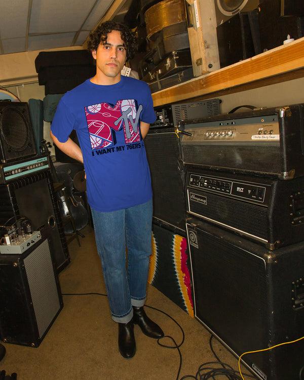 Junk Food Clothing 76ers X MTV I Want My Fan Tee Royal