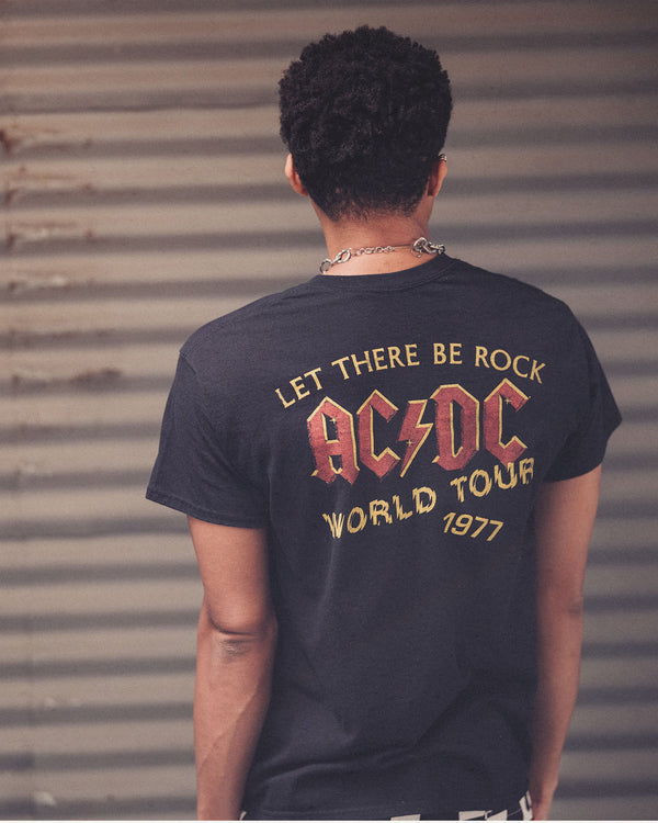 Junk Food Clothing AC/DC Let There Be Rock Flea Market Tee Black