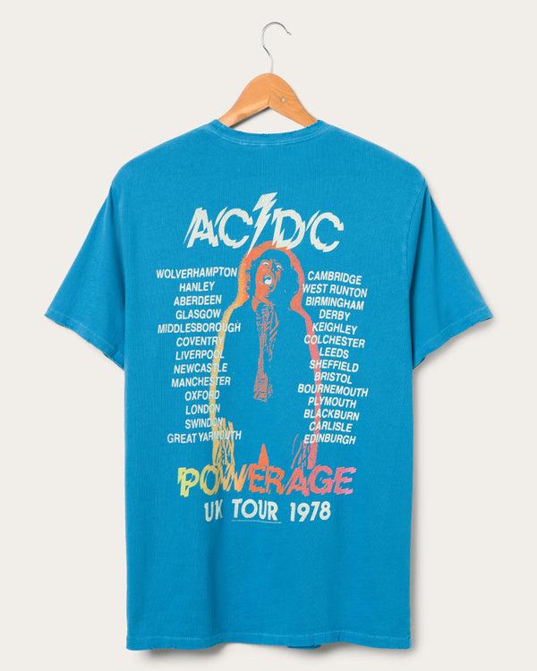 Junk Food Clothing AC/DC Powerage Vintage Tee Blue Aster