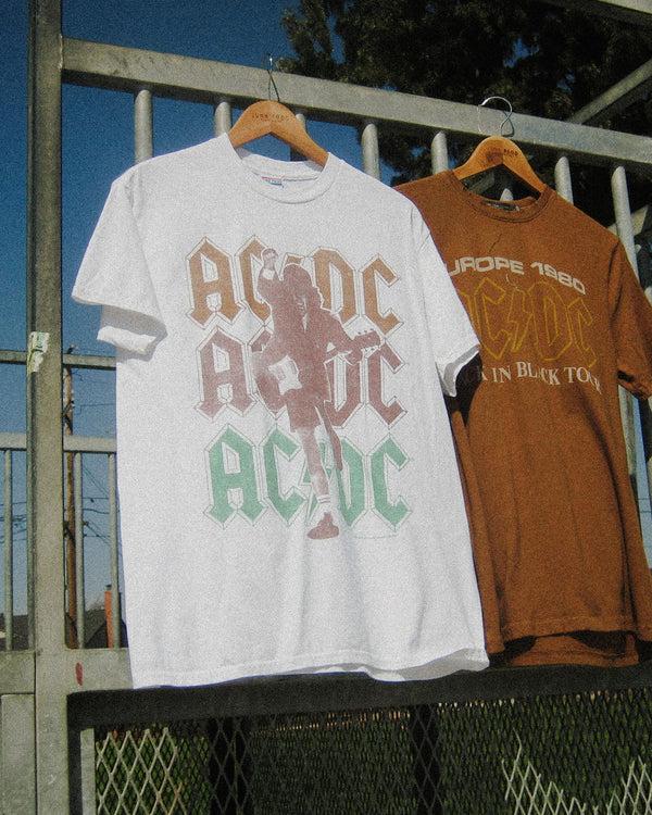 Junk Food Clothing AC/DC Triple Color Logo Flea Market Tee White