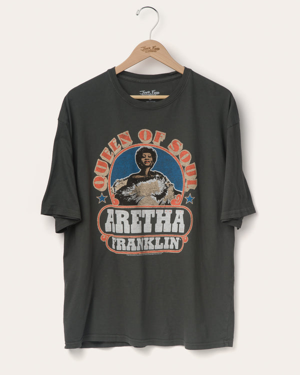 junk food clothing Aretha Franklin Queen of Soul Oversized Tee Vintage Black junk food clothing Aretha Franklin Queen of Soul Oversized Tee Vintage Black