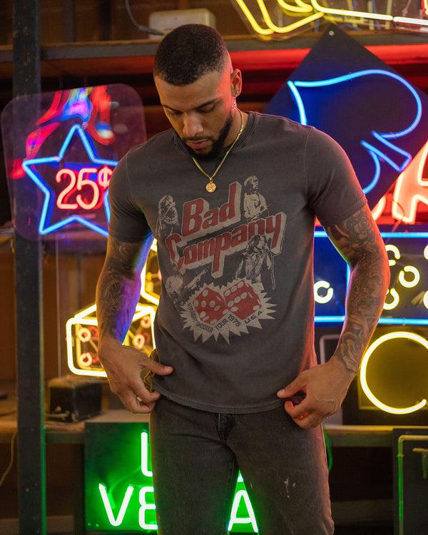 Junk Food Clothing Bad Company Straight Shooter Tour Vintage Destroy Tee Vintage Black