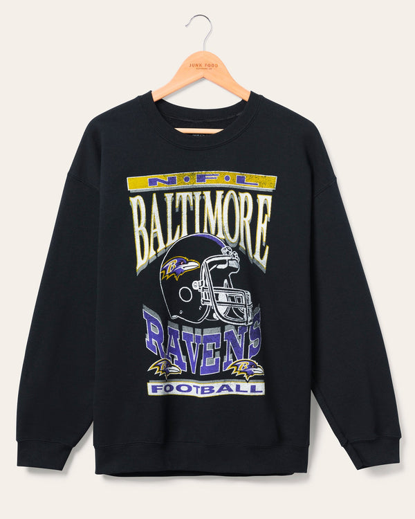 junk food clothing Baltimore Ravens Helmet Flea Market Crew Fleece Black
