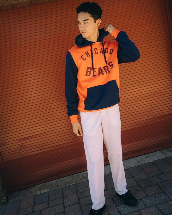 Junk Food Clothing Bears Goal Line Hoodie ORANGE/TRUE NAVY