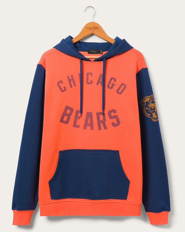 junk food clothing Bears Goal Line Hoodie ORANGE/TRUE NAVY