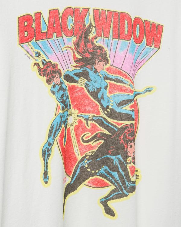 Junk Food Clothing Black Widow Poses Vintage Tee Vintage White