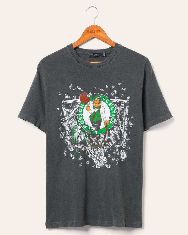 junk food clothing Boston Celtics Shattered Vintage Tee True Black
