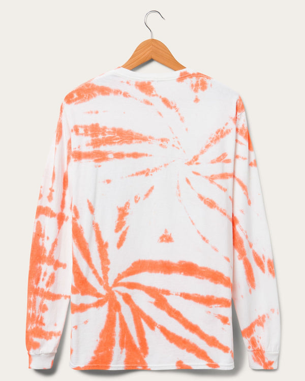 Junk Food Clothing Browns Game Time Tie Dye Long Sleeve ORANGE TIE-DYE