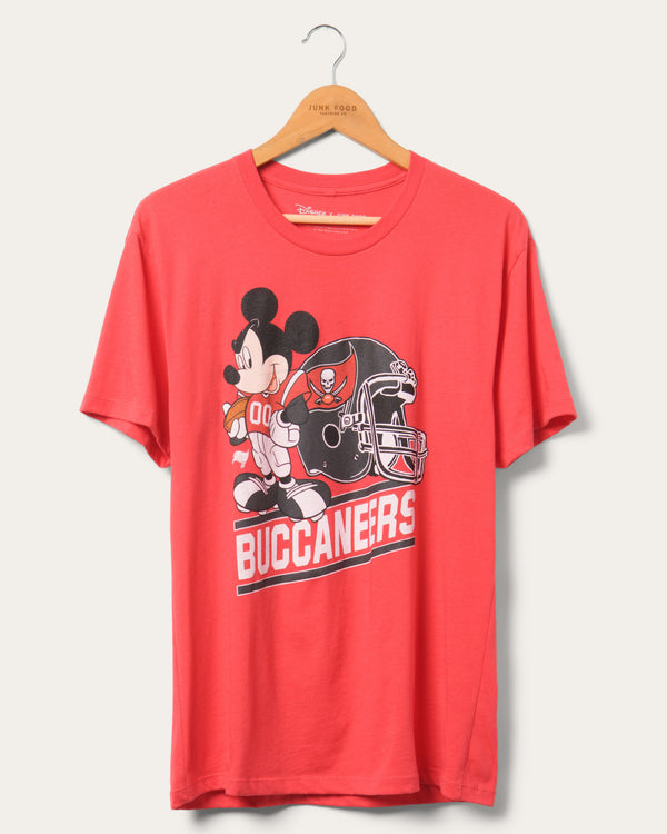 junk food clothing Buccaneers Disney Mickey Came to Play Fan Tee Red
