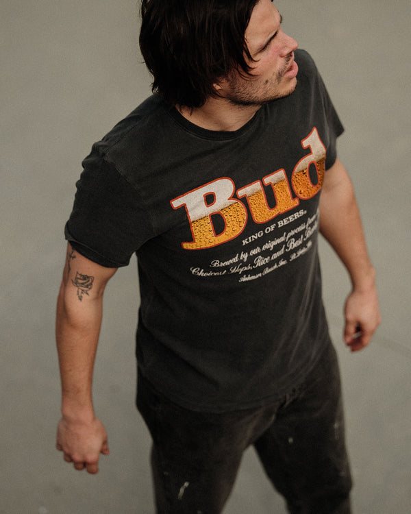 Junk Food Clothing Bud King Of Beers Vintage Tee Vintage Black