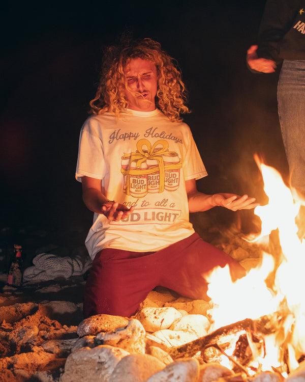 Junk Food Clothing Bud Light Holidays Flea Market Tee White