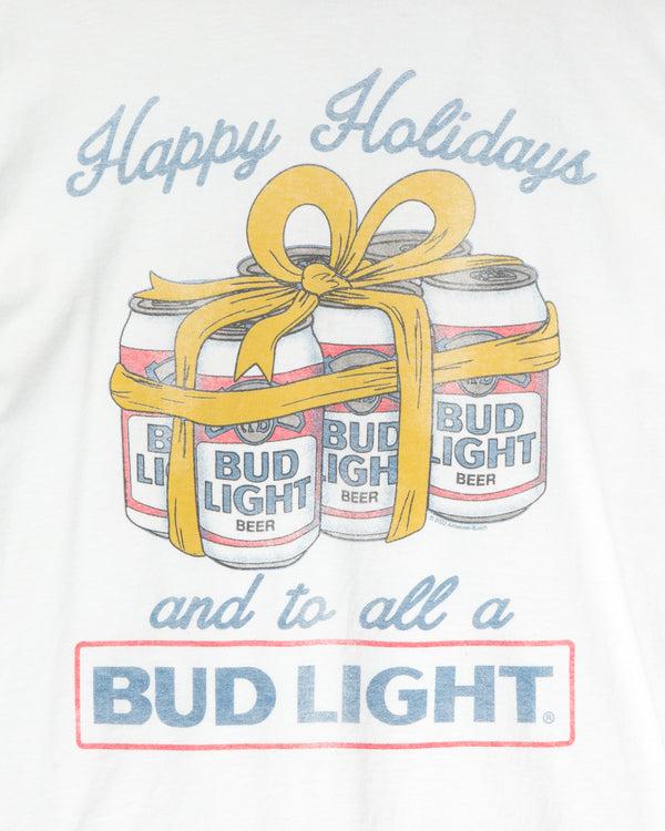 Junk Food Clothing Bud Light Holidays Flea Market Tee White