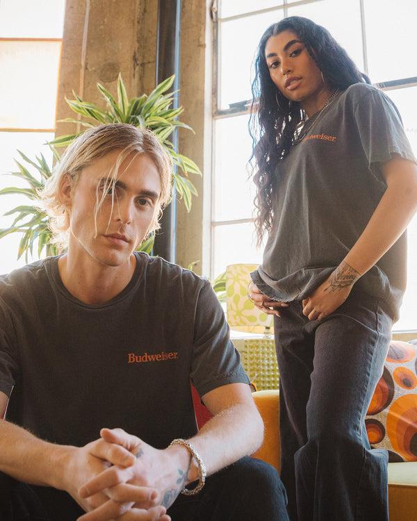 Junk Food Clothing Budweiser Classic Logo Vintage Tee Vintage Black