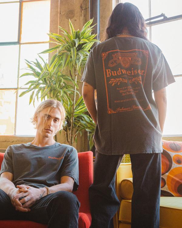 Junk Food Clothing Budweiser Classic Logo Vintage Tee Vintage Black