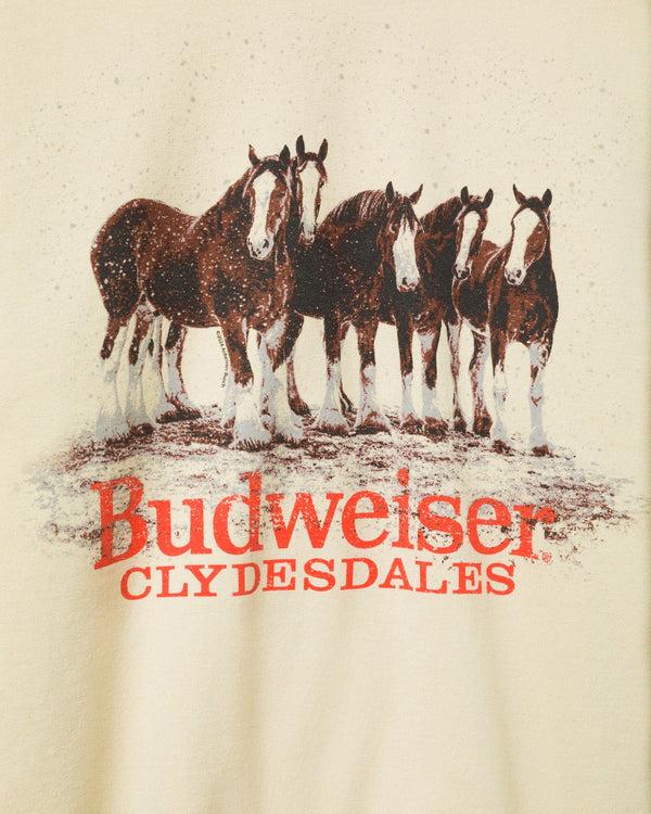 Junk Food Clothing Budweiser Clydesdales Herd Flea Market Fleece Sand